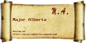 Major Alberta névjegykártya